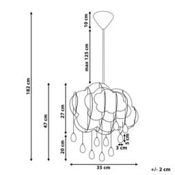 Wyld and Coco Pendant Lamp White Floating Cloud with Crystal Raindrops - thumbnail 3