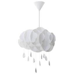 Wyld and Coco Pendant Lamp White Floating Cloud with Crystal Raindrops - thumbnail 4