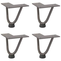 Berkfield Home Hairpin Table Legs 4 pcs Natural Steel 10 cm Solid Steel in Brown - thumbnail 2