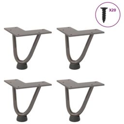 Berkfield Home Hairpin Table Legs 4 pcs Natural Steel 10 cm Solid Steel in Brown