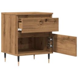 Berkfield Home Bedside Cabinets 2 pcs Artisan Oak 40x35x50 cm Engineered Wood in Brown - Size: 40 x 35 x 50 cm - thumbnail 4