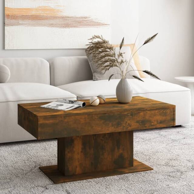 Berkfield Home Modern Coffee Table Smoked Oak 96x50x45 cm Engineered Wood in Brown - Size: 96 x 50 x 45 cm - image 1