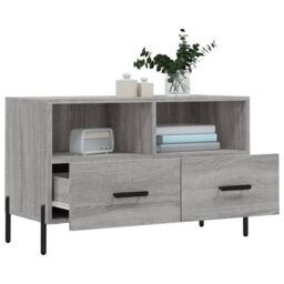 Berkfield Home TV Cabinet Grey Sonoma 80x36x50 cm Engineered Wood - Size: 80 x 36 x 50 cm - thumbnail 4