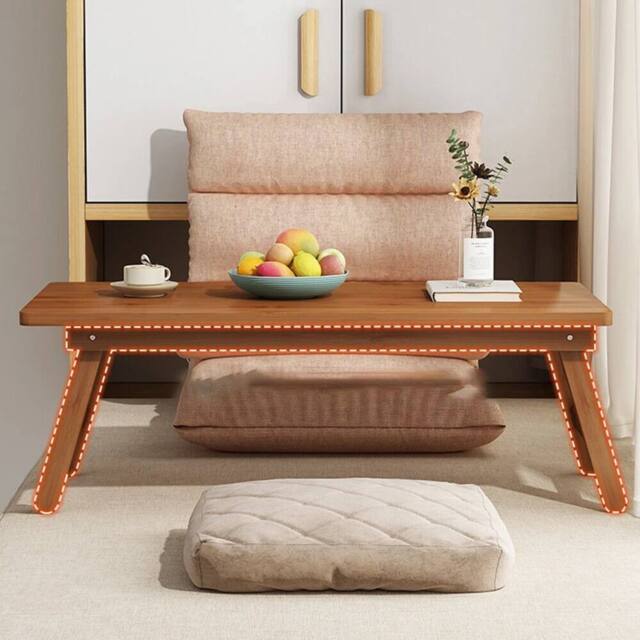 SPETLEK Bamboo Folding Coffee Table Tea Picnic Table 57L in Brown - Size: 0.6m2 - image 1