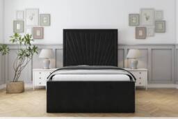 "Comfort Beds Kensington Plush Bed Frame With Mattress-50"" Upholstered in Black - Size: King" - thumbnail 2