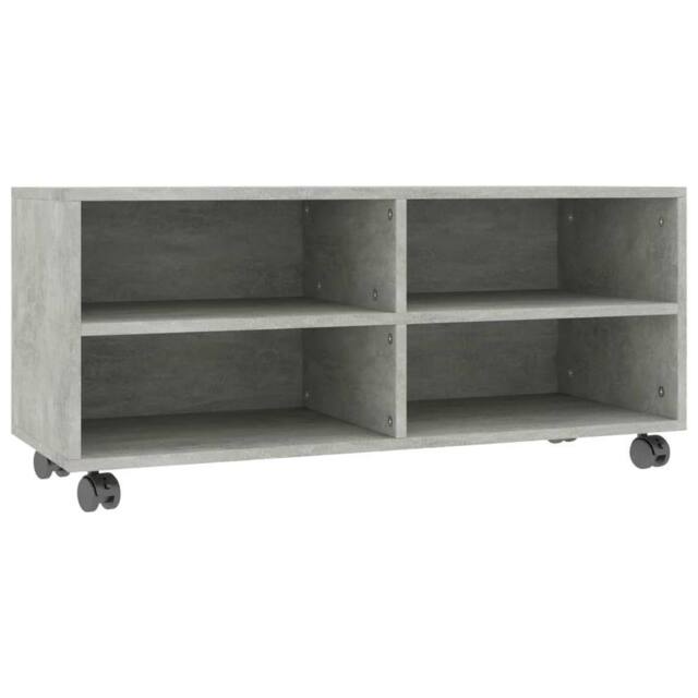 Berkfield Home TV Cabinet with Castors Concrete Grey 90x35x35 cm Engineered Wood - Size: 90 x 35 x 35 cm - image 1