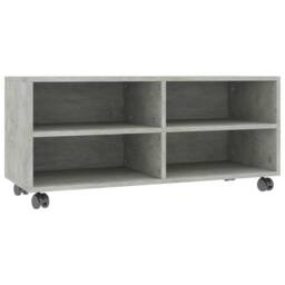 Berkfield Home TV Cabinet with Castors Concrete Grey 90x35x35 cm Engineered Wood - Size: 90 x 35 x 35 cm - thumbnail 1