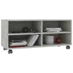 Berkfield Home TV Cabinet with Castors Concrete Grey 90x35x35 cm Engineered Wood - Size: 90 x 35 x 35 cm - thumbnail 3