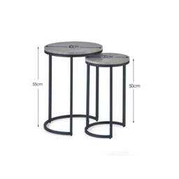 Cheshire Harstad Round Nesting Side Tables in Concrete & Black in Grey - thumbnail 3