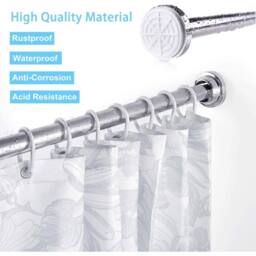 KORVIXA 2Pcs Extendable Stainless Steel Wardrobe Clothes Rod in Silver - Size: 500mm - thumbnail 4