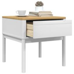 Berkfield Home Lamp Table FLORO White 55x55x54 cm Solid Wood Pine - Size: 55 x 55 x 54 cm - thumbnail 4