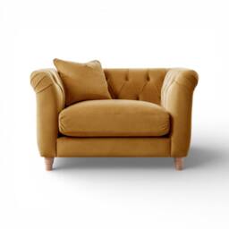 The Great Sofa Company Kensington Velvet Chesterfield Armchair in Gold - thumbnail 3