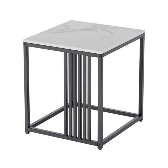 NESTLUNE Small Coffee Table Nordic Marble Sofa Side Table in Black - Size: 100 cm x 15 cm - image 1