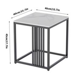 NESTLUNE Small Coffee Table Nordic Marble Sofa Side Table in Black - Size: 100 cm x 15 cm - thumbnail 2