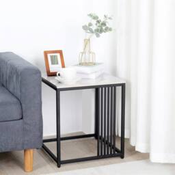 NESTLUNE Small Coffee Table Nordic Marble Sofa Side Table in Black - Size: 100 cm x 15 cm - thumbnail 3
