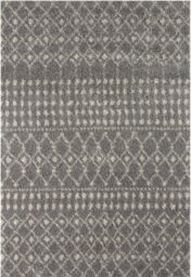 THE RUGS Soft Moroccan Diamond Shaggy Rugs & Runners Grey Ivory Living Room - Size: 80 cm x 300 cm - thumbnail 2