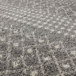 THE RUGS Soft Moroccan Diamond Shaggy Rugs & Runners Grey Ivory Living Room - Size: 80 cm x 300 cm - thumbnail 3