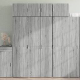 Berkfield Home Storage Cabinet Grey Sonoma 70x42.5x225 cm Engineered Wood - thumbnail 2
