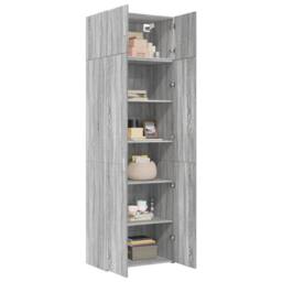 Berkfield Home Storage Cabinet Grey Sonoma 70x42.5x225 cm Engineered Wood - thumbnail 1
