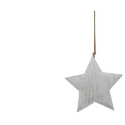 Lemon Pavilion Furniture and Decor Large Whitewashed Rustic Hanging Star - Wood - L5xW18xH19 cm - White - thumbnail 2
