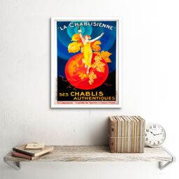 "Artery8 Advert Chablis Wine France Artistic Vintage 12x16"" Framed Art Print in White - Size: W12"" x H16""" - thumbnail 2