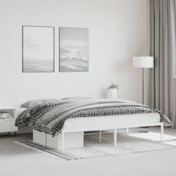 Berkfield Home Metal Bed Frame White 180x200 cm Super King Size - thumbnail 1