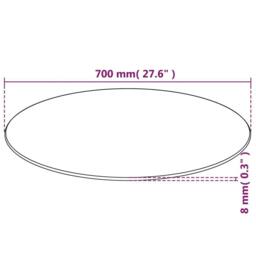 Berkfield Home Table Top Tempered Glass Round 700 mm in Black - thumbnail 4