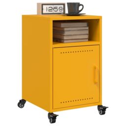 Berkfield Home Bedside Cabinets 2 pcs Mustard Yellow 36x39x59 cm Steel - Size: 36 x 39 x 59 cm
