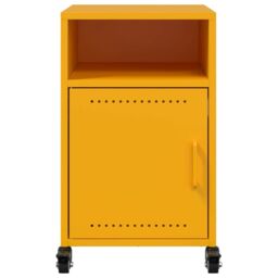 Berkfield Home Bedside Cabinets 2 pcs Mustard Yellow 36x39x59 cm Steel - Size: 36 x 39 x 59 cm - thumbnail 5