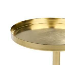 Wyld and Coco 36cm Round Side Table - Gold Metal Top White Marble Base - thumbnail 3