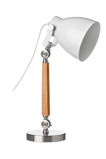 Orsina Table Lamp with UK Plug, Easy to Assemble Bedside Light Table, Adjustable Head Lamp for Living Room Table in Natural - image 1