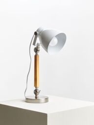 Orsina Table Lamp with UK Plug, Easy to Assemble Bedside Light Table, Adjustable Head Lamp for Living Room Table in Natural - thumbnail 2