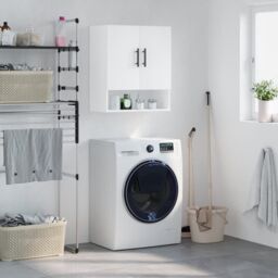 Berkfield Home Wall Cabinet White 60x31x70 cm Engineered Wood - Size: 60 x 31 x 70 cm - thumbnail 1