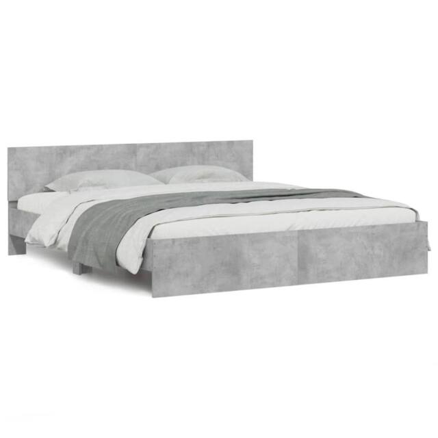 Berkfield Home Bed Frame without Mattress Concrete Grey 180x200 cm Super King - image 1