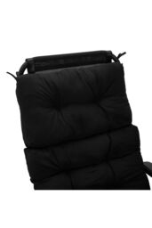 Living and Home 130cm W x 55cm D 3 Fold All-In-One Garden High-Back Recliner Cushion in Black - Size: 130 cm W x 55 cm D - thumbnail 4