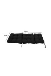 Living and Home 130cm W x 55cm D 3 Fold All-In-One Garden High-Back Recliner Cushion in Black - Size: 130 cm W x 55 cm D - thumbnail 3