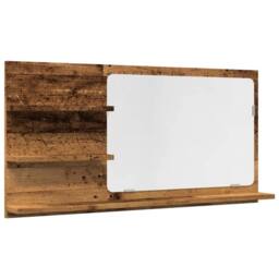 Berkfield Home Durable Bathroom Mirror Cabinet Old Wood 90x11x45 cm Engineered Wood in Brown - Size: 90 x 11 x 45 cm - thumbnail 3