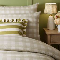 Furn Hartsford Check Printed Duvet Cover Set in Beige - Size: King - thumbnail 2