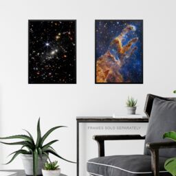 Artery8 Wall Art Print Pack of 4 NASA James Webb Space Telescope Images Deep Field Stars Rho Ophiuchi Clouds Pillars of Creation Living Room s Set - thumbnail 6