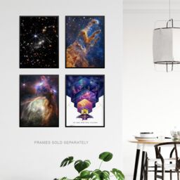 Artery8 Wall Art Print Pack of 4 NASA James Webb Space Telescope Images Deep Field Stars Rho Ophiuchi Clouds Pillars of Creation Living Room s Set - thumbnail 3