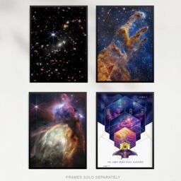 Artery8 Wall Art Print Pack of 4 NASA James Webb Space Telescope Images Deep Field Stars Rho Ophiuchi Clouds Pillars of Creation Living Room s Set - thumbnail 5