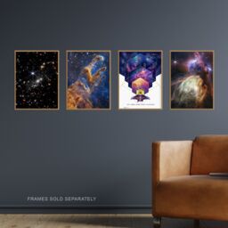 Artery8 Wall Art Print Pack of 4 NASA James Webb Space Telescope Images Deep Field Stars Rho Ophiuchi Clouds Pillars of Creation Living Room s Set - thumbnail 2