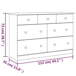 Berkfield Home Beautiful Chest of Drawers ALTA 112x35x73 cm Solid Wood Pine in Light Tan - Size: 112 x 35 x 73 cm - thumbnail 9