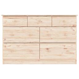 Berkfield Home Beautiful Chest of Drawers ALTA 112x35x73 cm Solid Wood Pine in Light Tan - Size: 112 x 35 x 73 cm - thumbnail 4