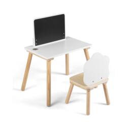 CASART Weaning Table & Chair Set with Chalkboard in White - thumbnail 9