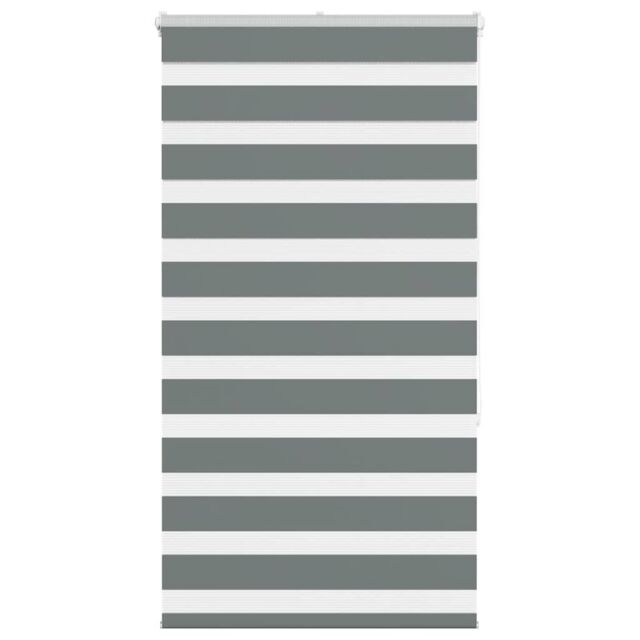 Berkfield Home Zebra Blind Dark Grey 70x150 cm Fabric Width 65.9 cm Polyester - image 1
