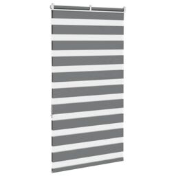 Berkfield Home Zebra Blind Dark Grey 70x150 cm Fabric Width 65.9 cm Polyester - thumbnail 4