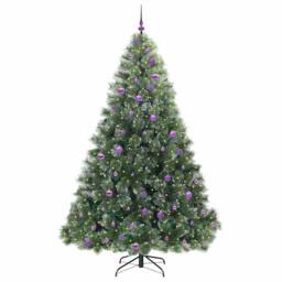 Berkfield Home Artificial Christmas Tree with 300 LEDs Green 240 cm PE & PVC - thumbnail 3