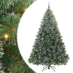 Berkfield Home Artificial Christmas Tree with 300 LEDs Green 240 cm PE & PVC - thumbnail 2