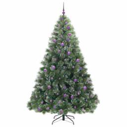 Berkfield Home Artificial Christmas Tree with 300 LEDs Green 240 cm PE & PVC - thumbnail 4